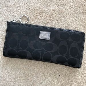 Black Coach Continental Wallet